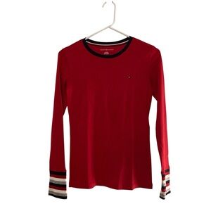 Tommy Hilfiger Red Long Sleeve Shirt Women’s XS NWT 100% Cotton